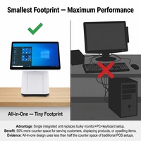 Système de point de vente tout-en-un avec écran tactile, caisse enregistreuse, ordinateur intégré Windows 10 pour magasin de détail, restaurant, supermarché, blanc