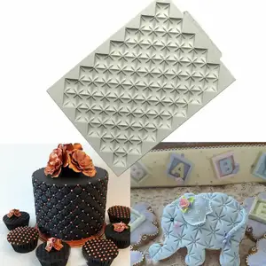 Diamond Texture Silicone Fondant Mold Silicone Fondant Mold Cake Decoration Tools Quilting Silicone Fondant Embosser Mould Cake