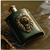 Bouteille de parfum de luxe pour hommes et femmes conteneur en cuir rechargeable en relief avec capuchon en or emballage cadeau de surface sérigraphiée