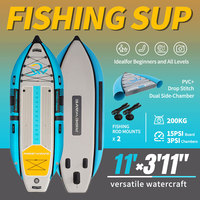 Ridewave OEM Logo personnalisé Drop Stitch planche de pêche gonflable avec pédalier SUP Portable écologique pour lacs rivières océan