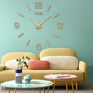 Grande Horloge Murale de 47 Pouces, Horloge Numérique Silencieuse DIY, Autocollant Mural Miroir 3D, Montre à Quartz pour la Décoration du Salon et de la Salle de Réunion - Product Image 3