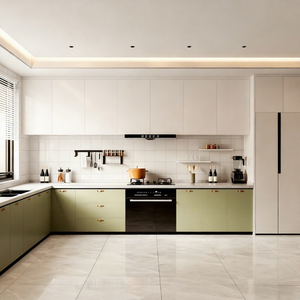 BALOM Set di Mobili da Cucina Ecologici Completamente Bianchi, Armadi da Cucina Personalizzati Stile Aperto con Lavello per Soggiorno - Product Image 3