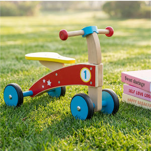 Vélo d'équilibre en <span class=keywords><strong>bois</strong></span> à 4 roues en <span class=keywords><strong>bois</strong></span> de Schima pour enfants de 3 ans et plus, jouet d'extérieur unisexe ANNA & BECK - Product Image 2