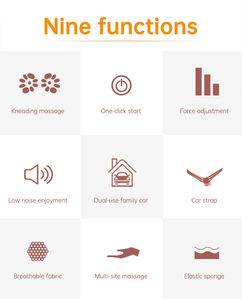 Cojín de masaje eléctrico Shiatsu para todo el cuerpo, almohada masajeadora de cuello y espalda, 12 cabezas, 3D - Product Image 6