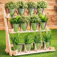 Set 12 Pot Bunga Mini Besi Galvanis, Pot Tanaman Logam Perak Bentuk Kerucut, Pot Tanaman Galvanis Kecil Serbaguna