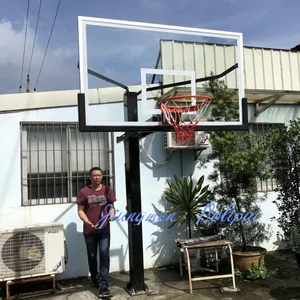 Di buona Qualità Su Ordinazione Sotterraneo Fisso Regolabile in Altezza Da Basket All'aperto Stand