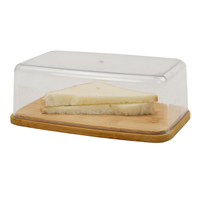 Mini boîte à pain en céramique Antique personnalisable en bois de bambou naturel avec Base de planche à découper en bambou avec couvercle pour comptoir de cuisine
