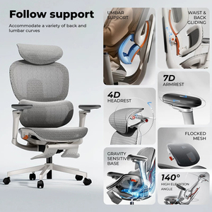 Silla <span class=keywords><strong>de</strong></span> Oficina Ergonómica Personalizada con Respaldo Deslizante Adaptativo para Oficina en Casa y Juegos, Certificada por BIFMA - Product Image 2