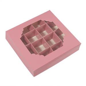 Custom Creative pink 16 Grid <strong>Wedding</strong> <strong>Chocolate</strong> Fudge Candy Dessert Packaging Gift Favor Display Box with Window Lid for Kids - Product Image 2