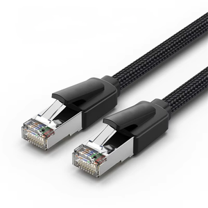 Newest Netherlands 8wire Europe Black Braided <b>Ethernet</b> Cable Shielded Network Patch Cord LAN Cable 8line for Desktop Office - Product Image 5