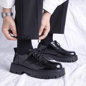 New men's black casual leather shoes with British style soft sole Dress Shoes & Oxfords High quality business Casual shoes - Product Image 2