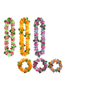 ชุดดอกไม้ประดิษฐ์แบบฮาวายสำหรับงานปาร์ตี้ ฮาวาย ชายหาด วันหยุด งานประดิษฐ์ DIY และตกแต่ง - Product Image 1