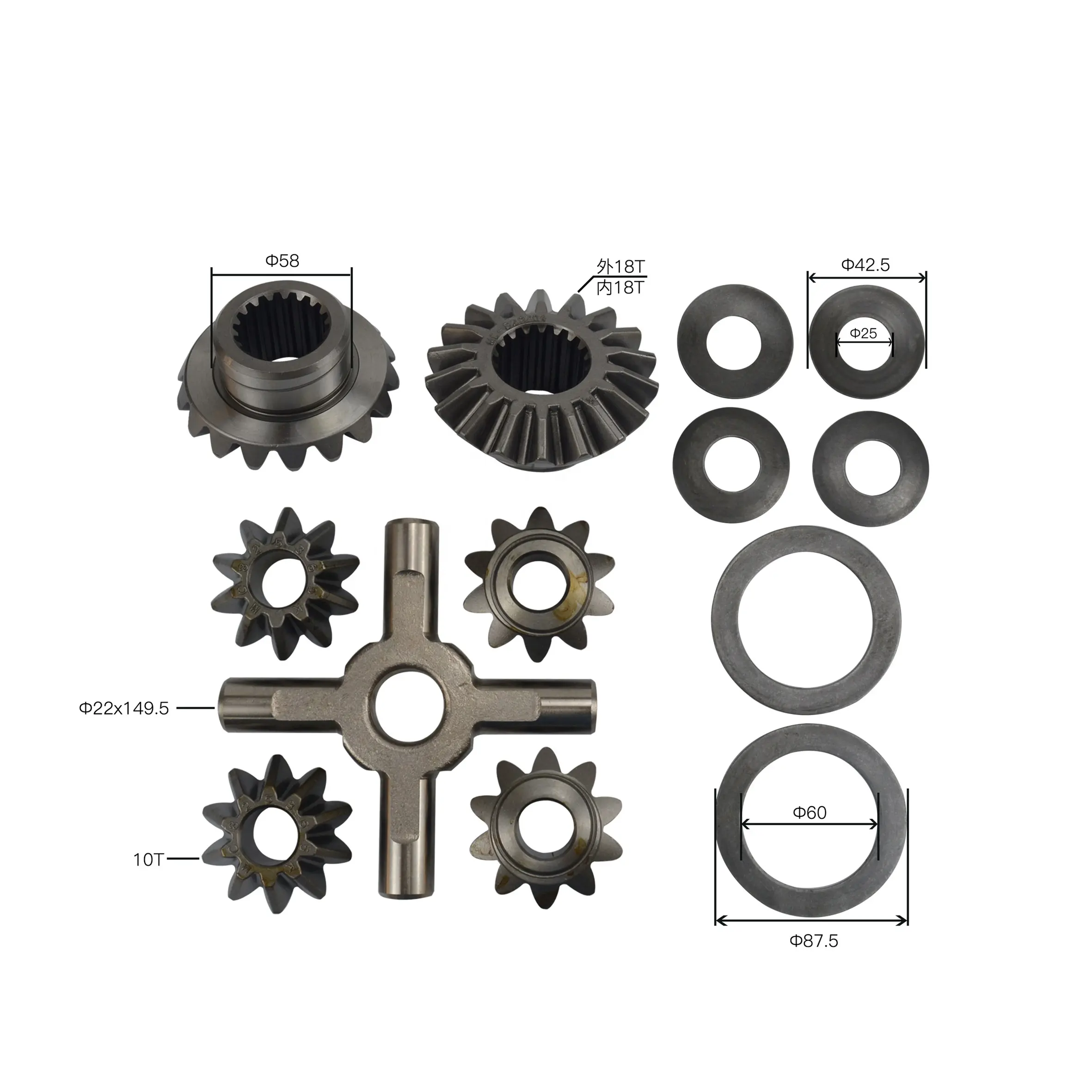 Pignon différentiel OEM MC-825365 taille 10T pour Mitsubishi PS-120 4D35 pièces automobiles