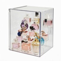 Boîte de rangement à bijoux carrée à plusieurs niveaux avec logo personnalisé, en plastique PET, à étages, style moderne et minimaliste