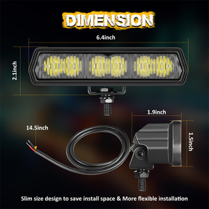 Barra de Luz LED de Alta Resistencia para Conducción, 6000K, Blanca, 6 Pulgadas, Haz de Luz Amplio, 60W, Montaje Oculto en Parachoques Delantero Inferior de Automóvil - Product Image 2