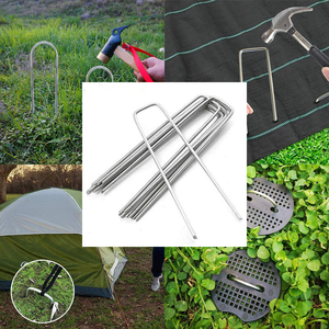 Modern U-Shaped Heavy Galvanized Steel Landscape Garden Staples for Outdoor Fabric Irrigation Hoses and Artificial Turf Nail - Product Image 5