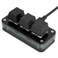 Mini clavier macro à une main, 3 touches programmables, clavier de raccourcis pour le jeu, le streaming, l'édition, la copie, le collage, la découpe, outil de productivité