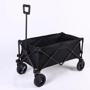 Troli Roda taman portabel antiair, troli toko lipat bingkai logam pegangan dapat diatur untuk penyimpanan - Product Image 2