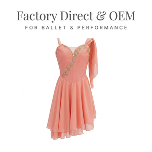 Coral Pink Chiffon Lyrical <b>Dance</b> Costume Asymmetrical Skirt for Cupid Talisman Ballet Variation Competition Stage Performance - Product Image 2