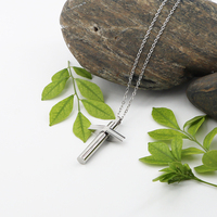 Bijoux fantaisie en acier inoxydable, chaîne à maillons mignonne, collier simple avec pendentif croix personnalisé, vente en gros unisexe, plaqué or 18 carats