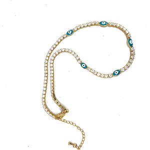 NZ1033 New Chic Dainty Oro Minimalista Cubic Zirconia Diamante DELLA CZ con Smaltato Evil Eyes Da Tennis Della <span class=keywords><strong>Collana</strong></span> Del Choker - Product Image 2