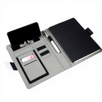 Agenda classique personnalisé avec logo, 100 pages intérieures, planificateur budgétaire rechargeable, carnet intelligent en cuir pour entreprise avec porte-stylo