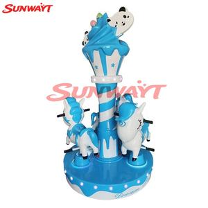 Máquina de juegos infantiles de tres personas con monedas: Carrusel, Panda, Cubo de helado, Caballo giratorio, en varios colores - Product Image 4