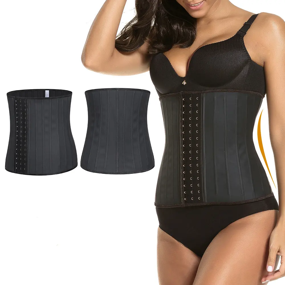 25 Thép Boned Latex Eo Cincher Huấn Luyện Viên Girdles Corset Cộng Với Kích Thước Latex Eo Huấn Luyện Viên Cho Phụ Nữ Cinta Modeladora 25 Rod Girdle