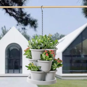 Novedad: <span class=keywords><strong>Maceta</strong></span> de Plástico Vertical Apilable en Torre de 3 Pétalos para Flores - Product Image 4