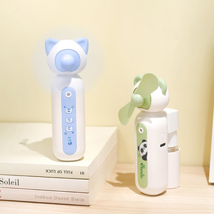 Quạt phun sương <span class=keywords><strong>mini</strong></span> cầm tay hoạt động bằng pin, tích hợp 2 trong 1, đồ chơi mùa hè hoạt hình - Product Image 1