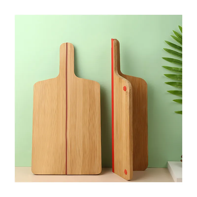Groothandel Natuurlijke Opvouwbare Bamboe Houten Snijplank Hakblok Serveren Board Met Handvat Siliconen Verbinding Voor Keuken