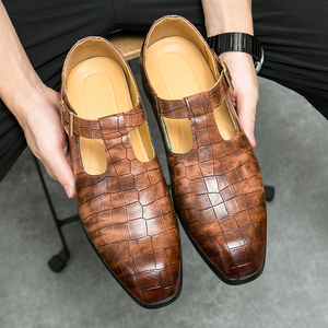 Nuevas Ideas <span class=keywords><strong>de</strong></span> Productos: Zapatos <span class=keywords><strong>de</strong></span> <span class=keywords><strong>Vestir</strong></span> Casuales <span class=keywords><strong>de</strong></span> Piel Sintética Estilo Italiano para <span class=keywords><strong>Hombre</strong></span>, <span class=keywords><strong>Sandalias</strong></span> Planas <span class=keywords><strong>de</strong></span> Moda para <span class=keywords><strong>Hombre</strong></span> para Exteriores - Product Image 6