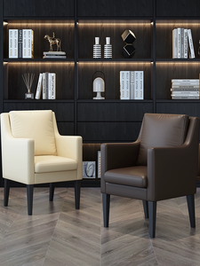 Chaise de bureau ergonomique contemporaine en <span class=keywords><strong>cuir</strong></span> microfibre avec structure en bois massif de style minimaliste italien / <span class=keywords><strong>Fauteuil</strong></span> moderne pour appartement et hôtel - Product Image 1
