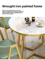 Ensemble salle à manger 1 table et 4 chaises, mobilier d'hôtel, restaurant, café, boutique, réception, table ronde, chaise en cuir, Comedor 4 Sillas