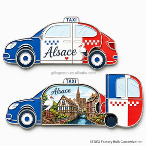 Aimant de réfrigérateur en métal émaillé, souvenir de l'<span class=keywords><strong>Alsace</strong></span>, France, de qualité supérieure, motif chalet et horloge coucou, cadeau touristique - Product Image 5
