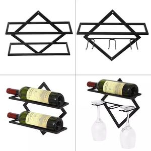 Support mural en métal noir pour bouteilles <span class=keywords><strong>de</strong></span> <span class=keywords><strong>vin</strong></span>, organisateur <span class=keywords><strong>de</strong></span> rangement pour la maison, la cuisine ou le bar - Product Image 5