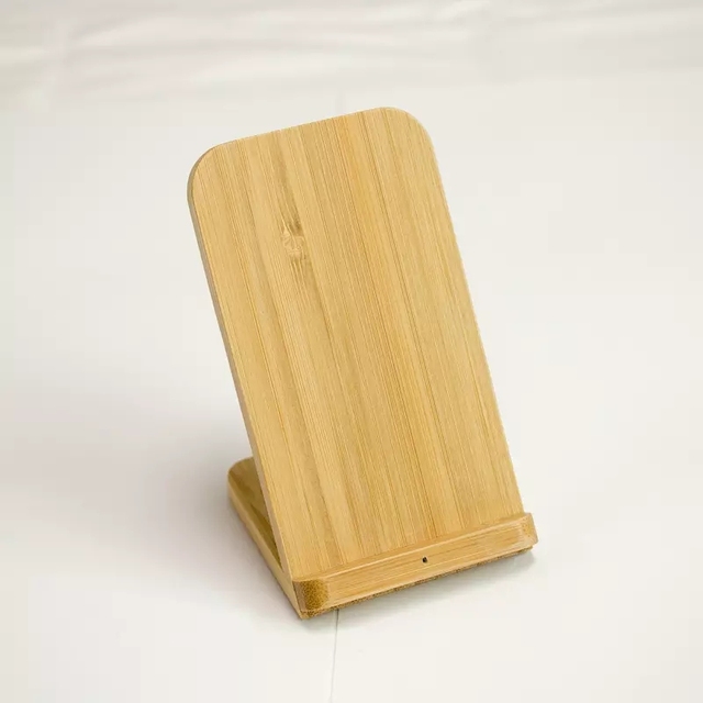 10W Fast Charging for Certified QC3.0 Bamboo Wood Wireless Charger Stand with Custom Logo for Mobile Phones