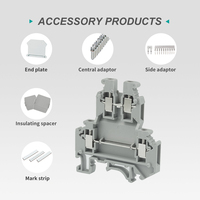 Bloc de bornes à vis double niveau JUT1-2.5/2-GY pour rail DIN, 2,5 mm², 24A, pour connexion de fils électriques