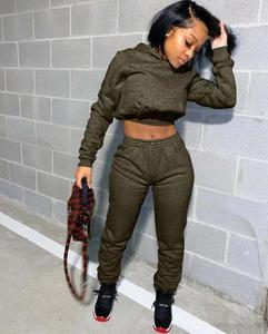 Wholesale Women <strong>Clothing</strong> Winter Fall 2022 Women Clothes 2 Piece Hoodie Set Tracksuit Jogger Sweatsuit Sweatpants and Hoodie Set - Product Image 3