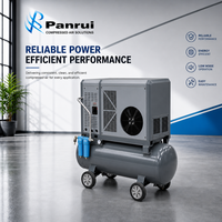 Compresseur d'air industriel à vis 7,5 kW, réservoir d'air 220 L, 8-13 bars, 380 V 50 Hz 3 phases, avec roulettes anti-usure pour la production industrielle légère
