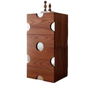 Commode en bois massif, style moderne et minimaliste, pour chambre à coucher, type armoire de rangement sur pied - Product Image 2