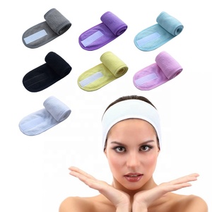 Giá rẻ bán buôn đa màu sắc thiết kế hairband đàn hồi trang điểm Terry vải Spa <span class=keywords><strong>headband</strong></span> cho phụ nữ - Product Image 1