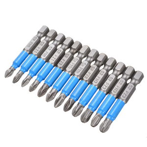 Jeu <span class=keywords><strong>de</strong></span> 12 embouts <span class=keywords><strong>de</strong></span> tournevis électrique antidérapants à poignée hexagonale, embouts Phillips et plats, étui en cuir bleu, aimantés puissants - Product Image 1