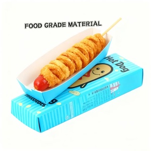 Tùy chỉnh kích thước nhiều thiết kế phân hủy sinh học thân thiện với môi cấp thực phẩm Hotdog Ngô con chó ăn vặt hộp giấy pho mát dính bánh sandwich - Product Image 3