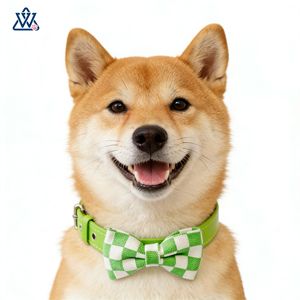 Wangwuwu Checkerboard Dog Collar With <b>Bow</b> Tie Adjustable For Kittens And Puppies - Product Image 3