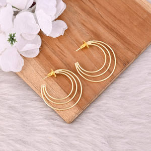 Aros de Oro Lisos y Sencillos para Mujer, Aros de Latón 100% para Venta al por Mayor, Fabricante de Joyería para Regalos - Product Image 2