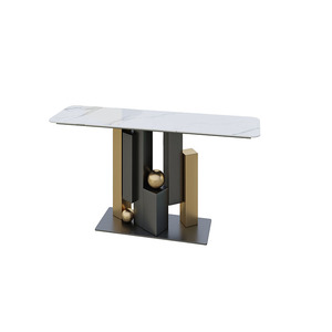 Mesa Consola Moderna de Metal y Madera para <span class=keywords><strong>Pasillo</strong></span> con Almacenamiento Iluminado para Pasillos Estrechos y Entradas de Casa - Product Image 5