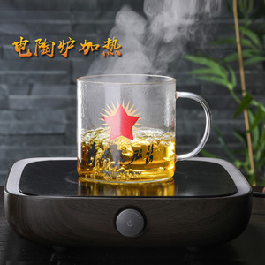 Taza de té grande de vidrio estilo retro con tapa de 500 ml para uso doméstico para hombres - Product Image 4