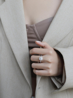 Bague ouverte ajustable en argent 925 avec moissanite, bague de fiançailles super étincelante, options de couleur D, 0,30 ct à 3 ct, taille US 9 à 18