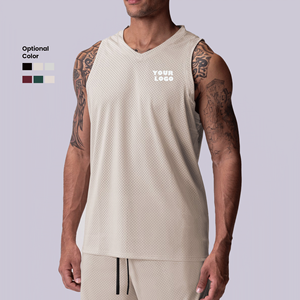 Débardeur de sport en maille pour garçon, sans manches, veste de voyage, débardeur de musculation pour homme, débardeur de fitness, course à pied, débardeur personnalisé avec logo - Product Image 1
